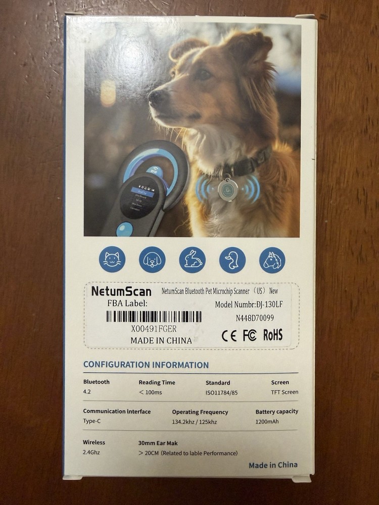 NETUM Scan Animal Pet Bluetooth Microchip Reader Scanner