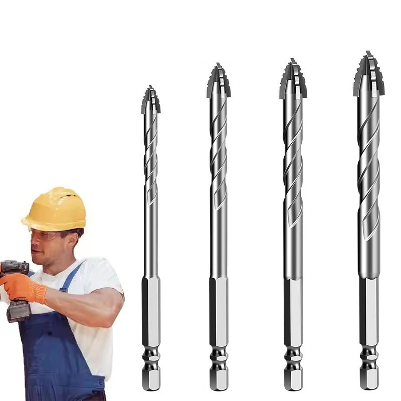 4X Eccentric Drill Bit Set Four-Flute Sawtooth Eccentric Drill Bit High Hardness