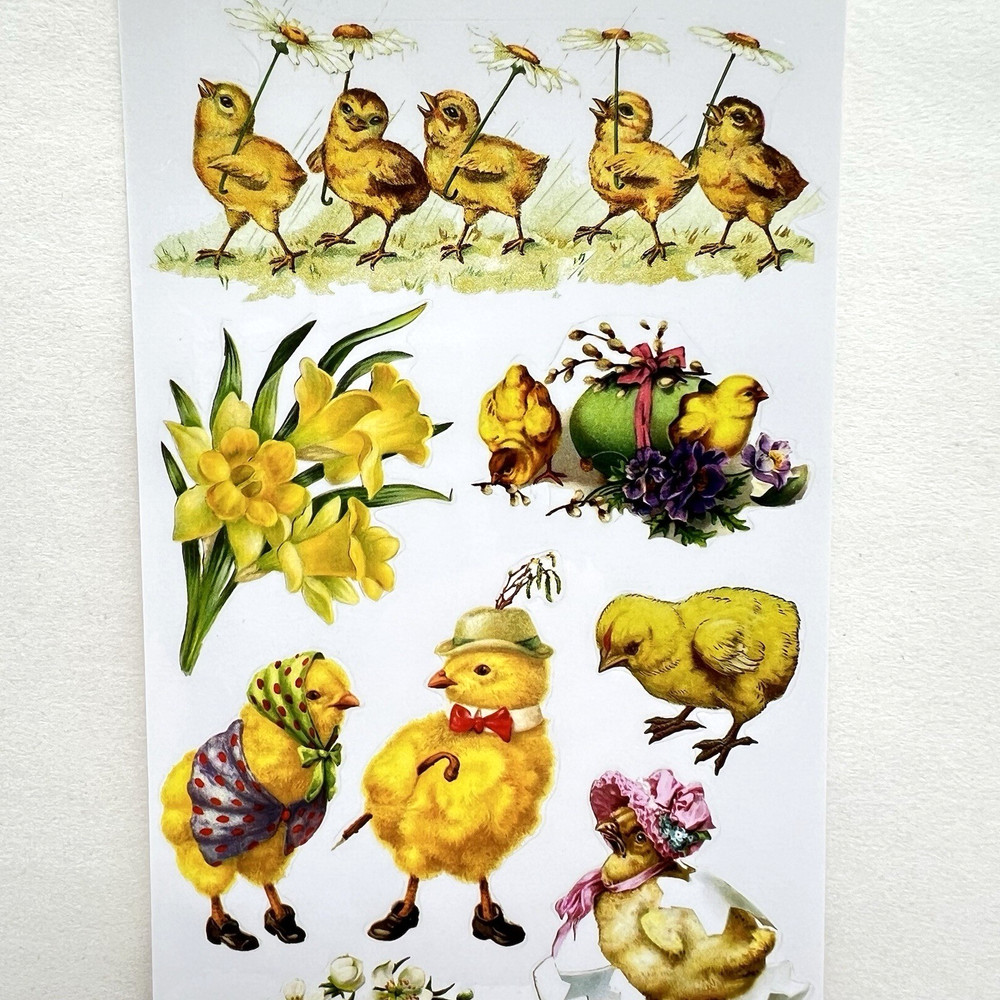 Violette Easter Chick Stickers Chick-A-Dee Junk Journal Collage Scrapbooking