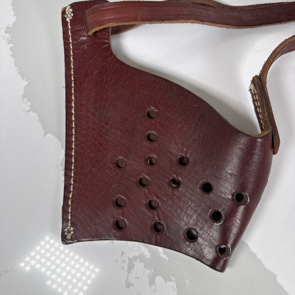 Vintage Thick Leather Dog Muzzle Large - XLarge adjustable strap*