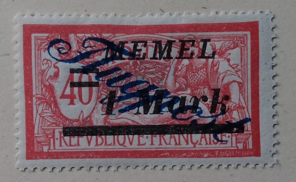 Memel Airmail Stamp, 1922, sc#C10, Mint, Hinged, OG
