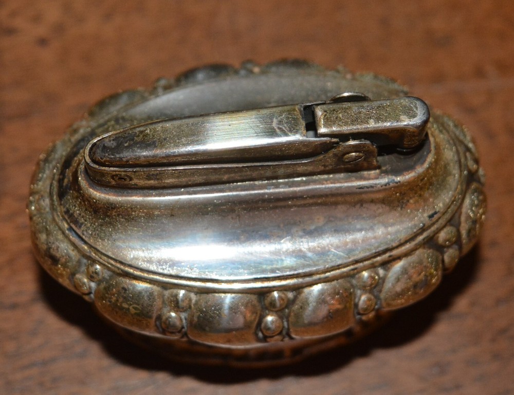 VTG RONSON Silver Plated Table Lighter CROWN