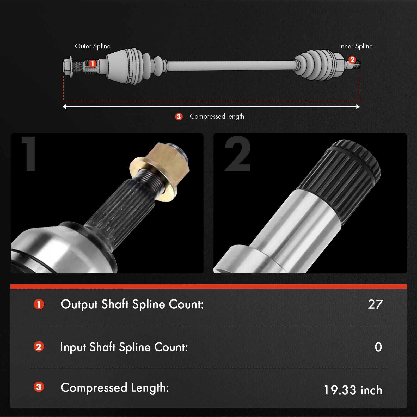 Front Driver or Passenger CV Axle Assembly for Ram ProMaster City 2015-2022 2.4L