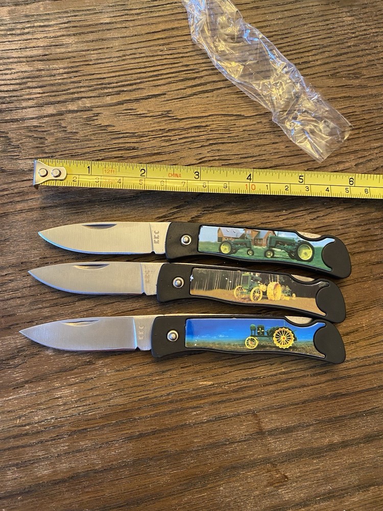 3 John Deere Pocketknives Lot