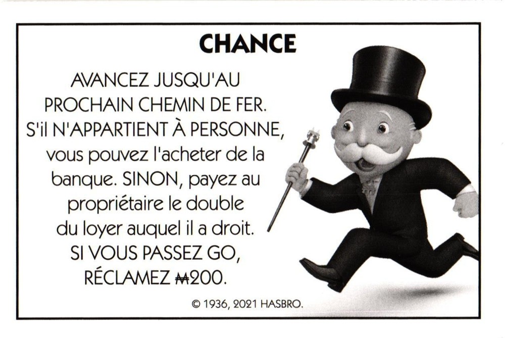 Carte Monopoly Chance