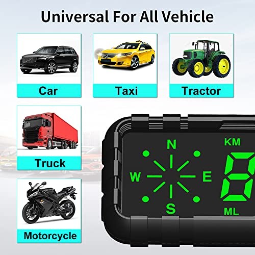 HUD Speedometer Odometer Compass Head Up Display GPS Digital Display Big