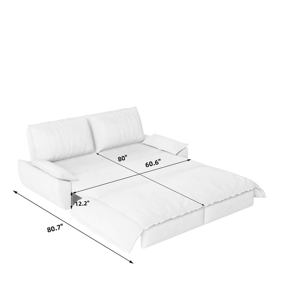 73.2" Queen Pull Out Sofa Bed,3-in-1 Convertible Sleeper Sofa,Multi-Functio