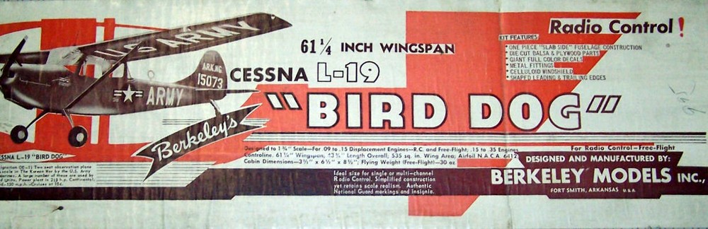 Berkeley/Fox L-19 BIRD DOG PLAN + SCALE DATA for 61" Span RC Model Airplane