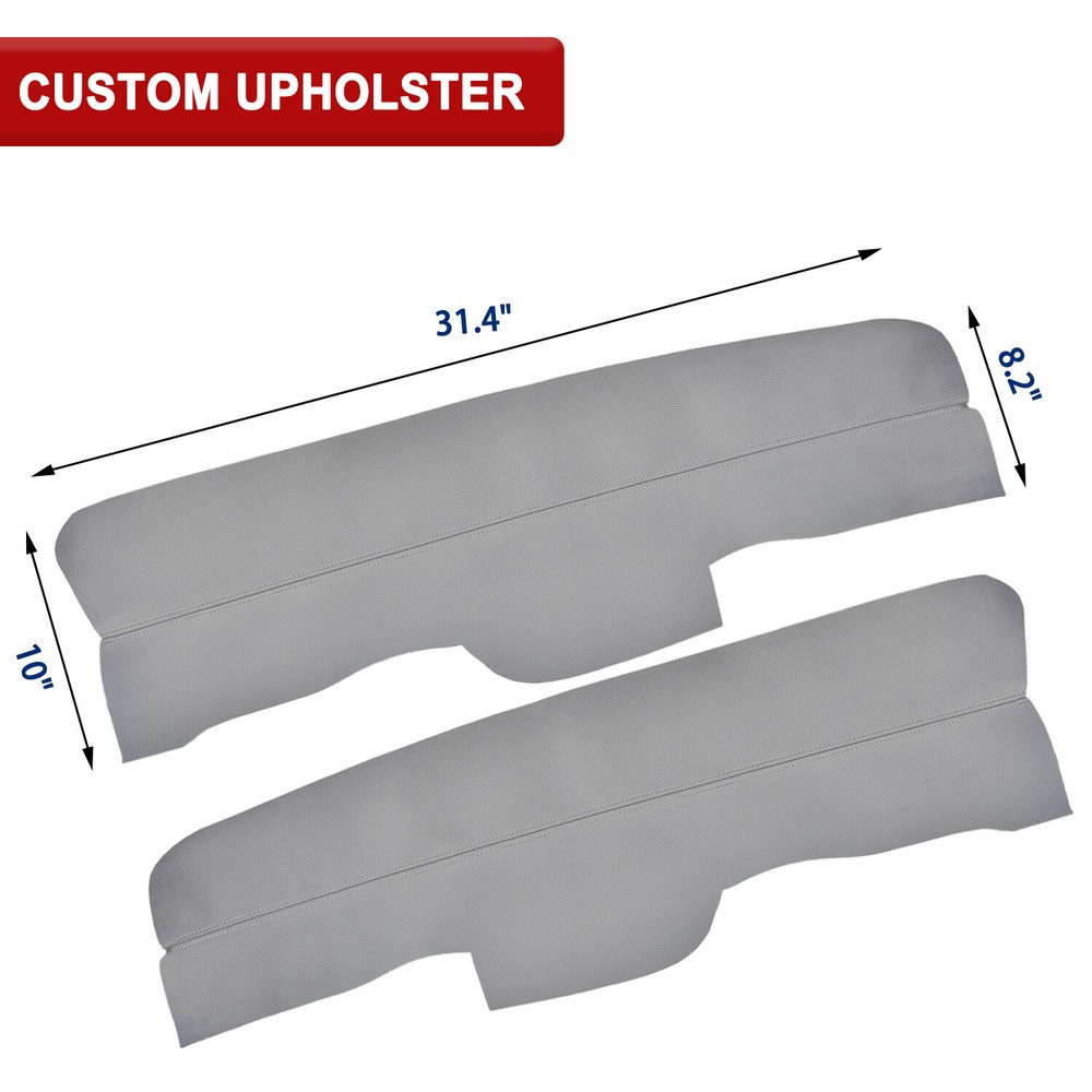 Insert Front Door Panel Leather Cover Replacemet for Honda Pilot 2009-2015 Gray