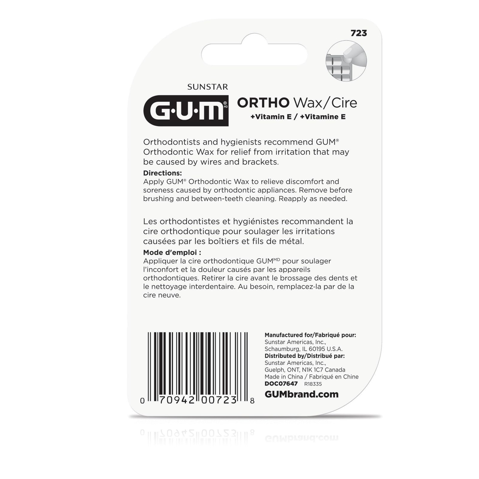GUM Orthodontic Wax for Braces and Dental Devices - Soothing Dental Wax with...