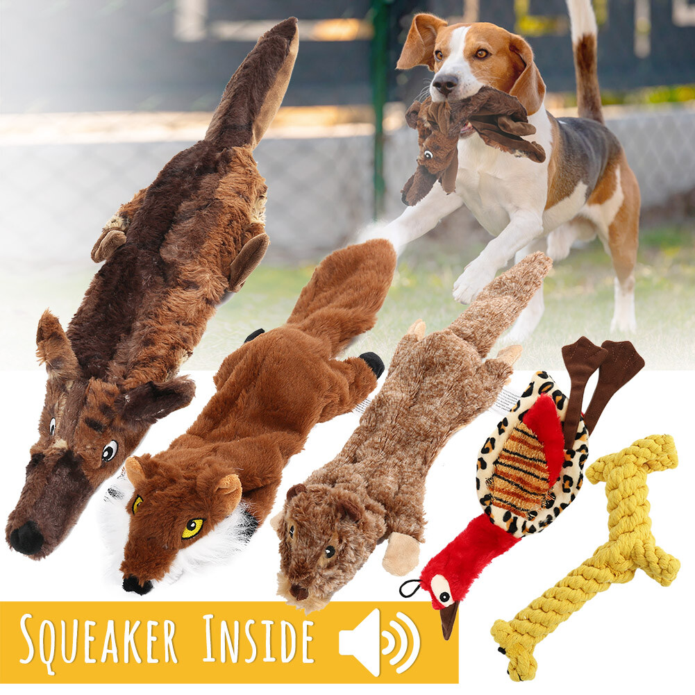 Dog Squeaky Toys 5 Pack Pet Toys Crinkle Dog Toy No Stuffing Animals Plush Chew