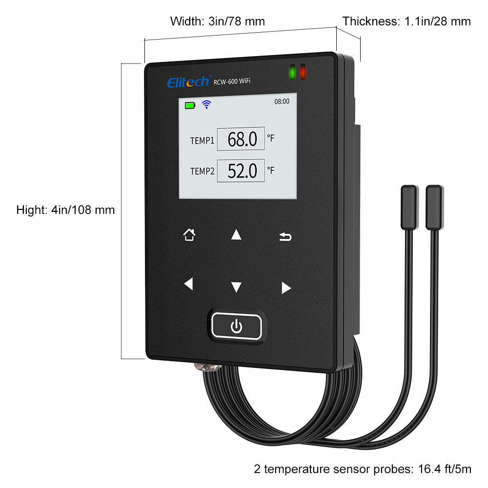 Elitech RCW-600WiFi 10PCS Temperature Data Logger w/External Temp Probes