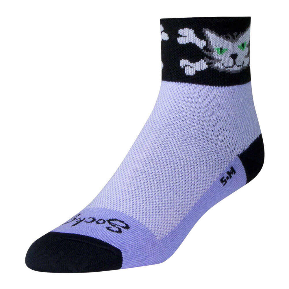 SockGuy Bad Kitty 2" Classic Socks Small/Medium Purple