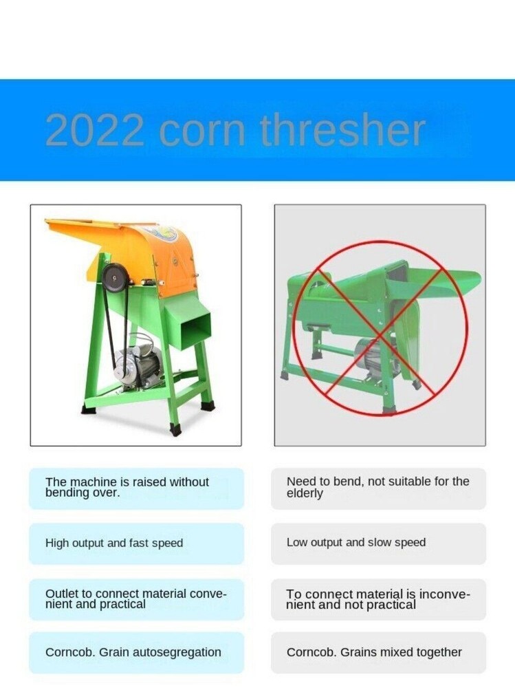 220V Multifunction Sheller Big Corn Thresher Sweet Corn Soybean Thresher Machine