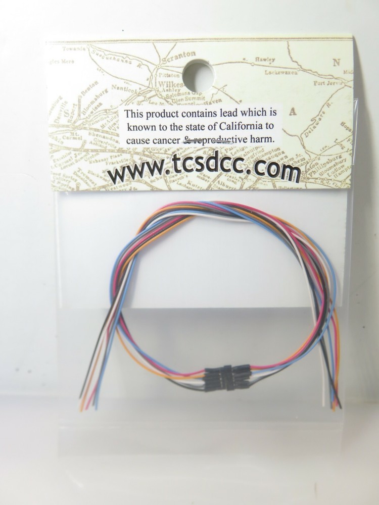 Train Control Systems TCS #1477 6-Pin Micro Connector colored wires