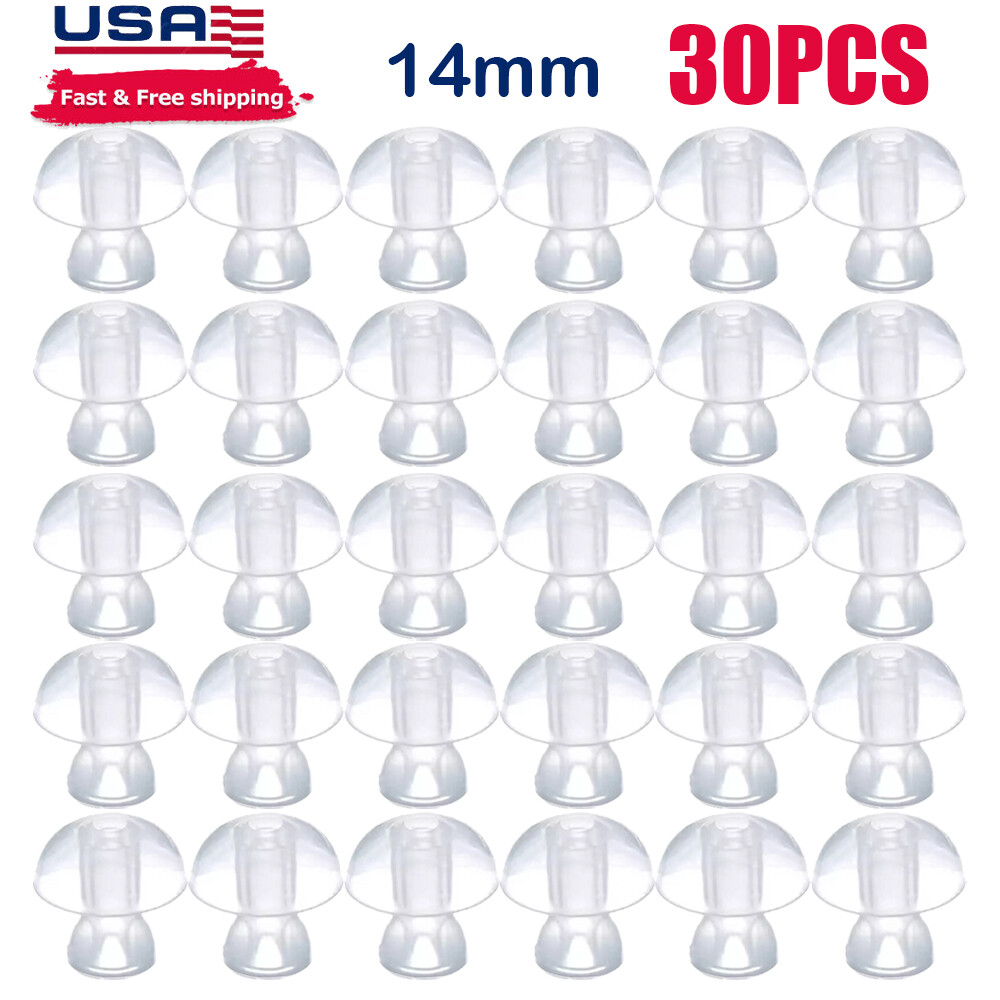 30PC Hearing Aid Ear Tips Domes Silicone Earplug Replacement Ear Plug Tips14mm