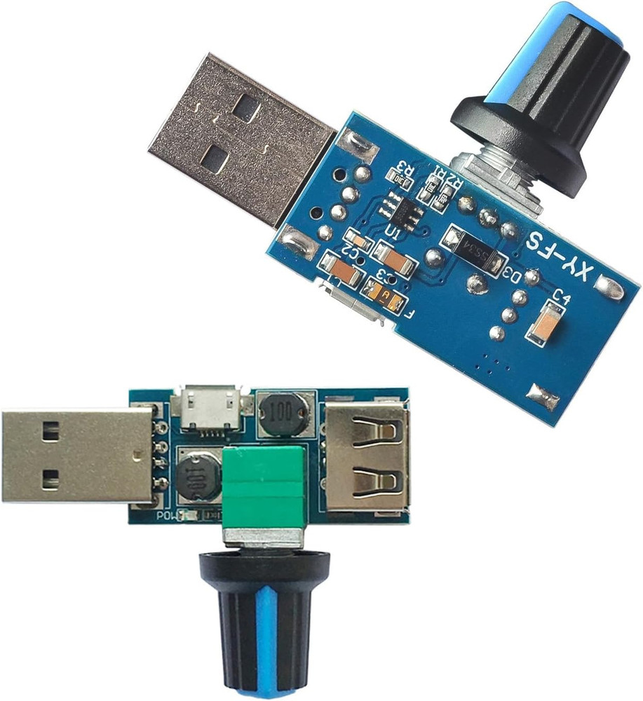 2 Pack USB Fan Controller Stepless Speed Regulator Air Volume Cooling Governor N