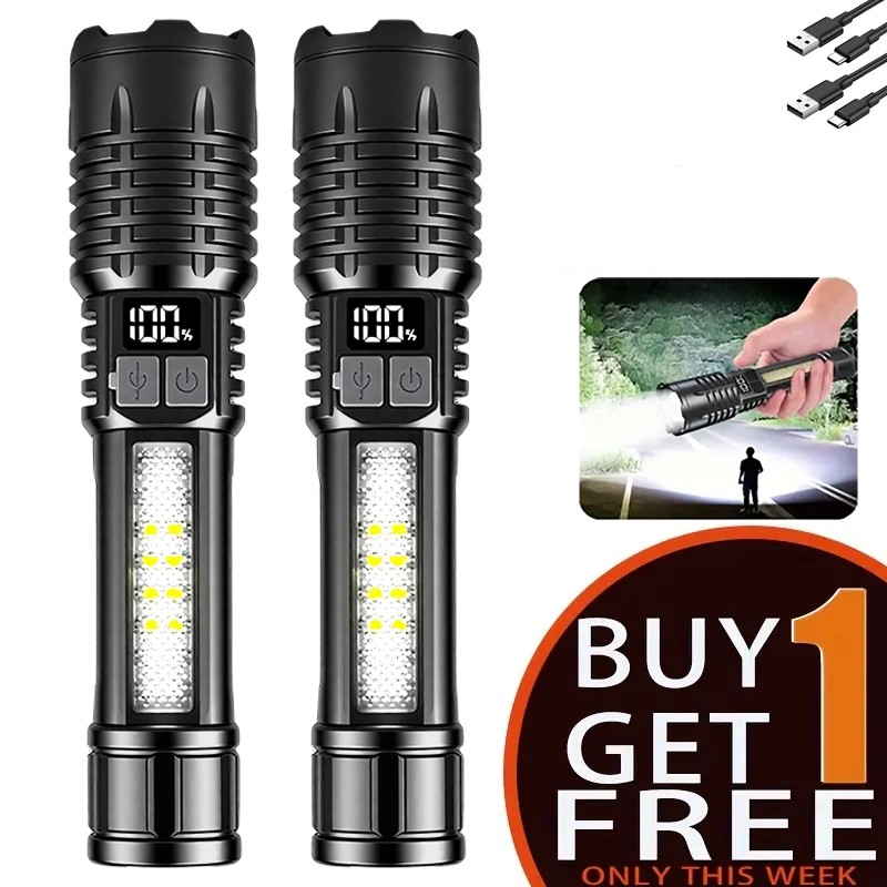 990000000 Lumen Super Bright LED Tactical Flashlight Rechargeable LED Work Light