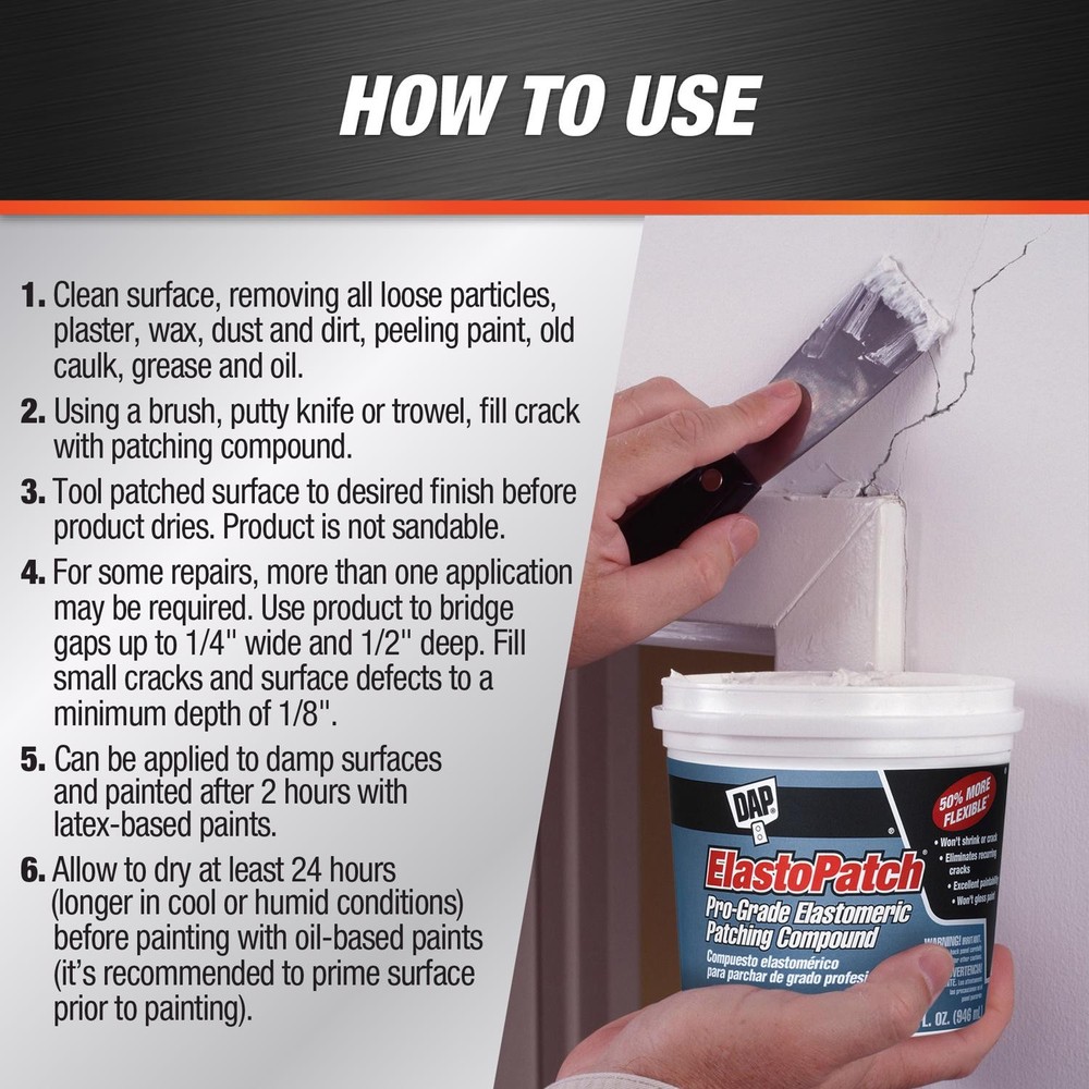 Dap ElastoPatch Ready-to-Use Off-White Textured Indoor/Outdoor Elastomeric Patch