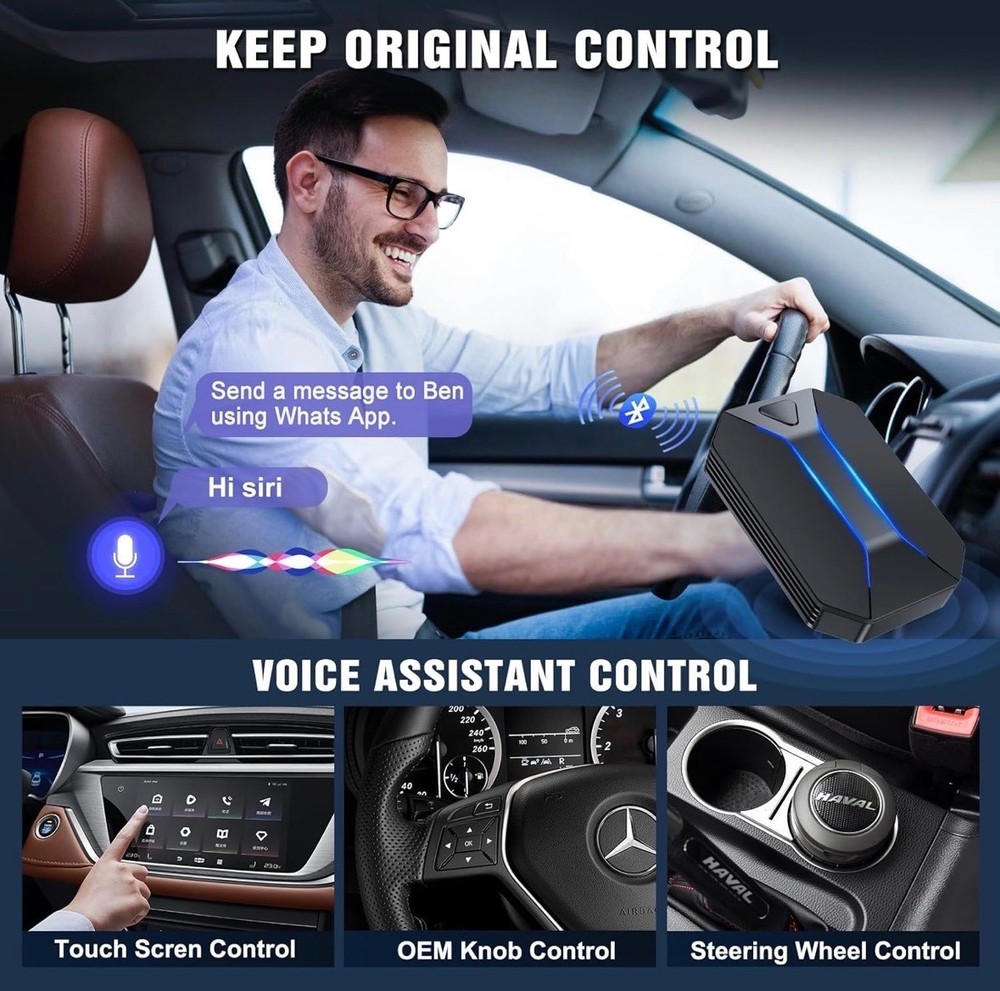 Wireless CarPlay Adapter for iPhone iOS 10+, Convert Wired to Wireless Apple...