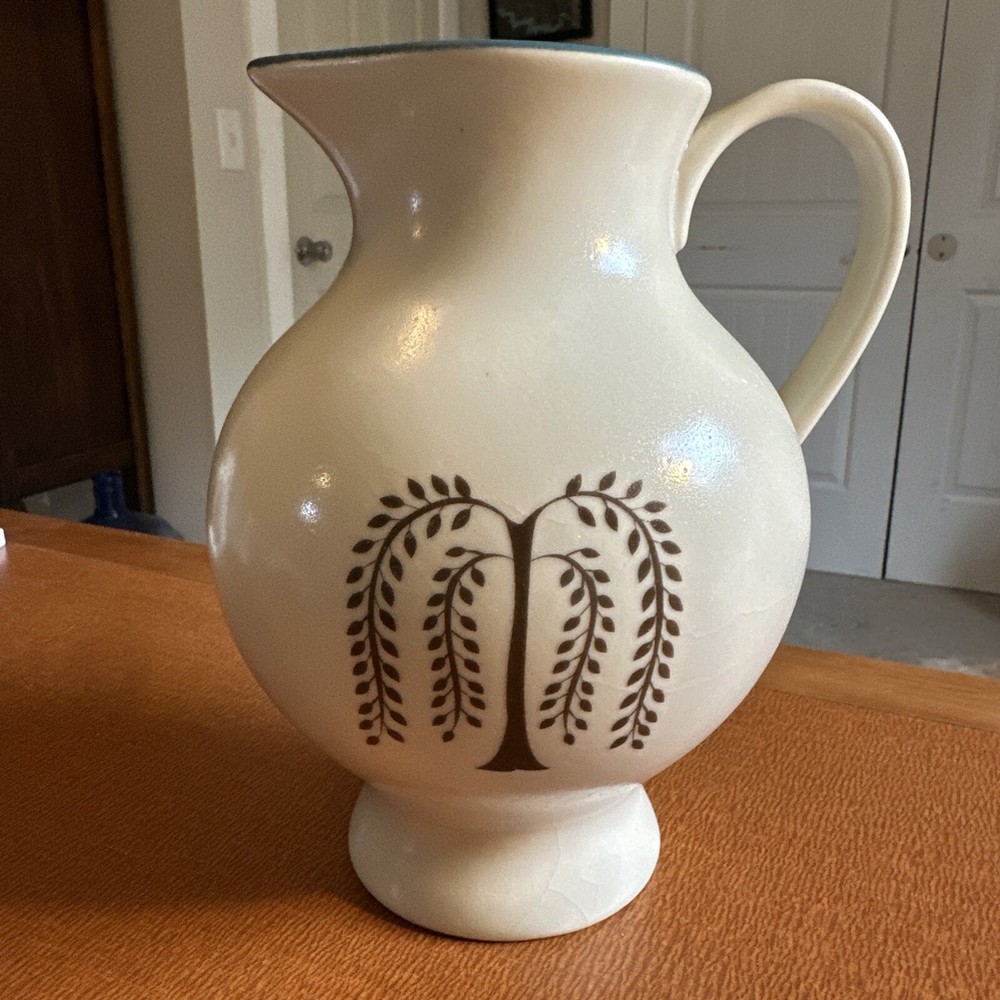 Pottery Pitcher By Willow Branch Willow Tree