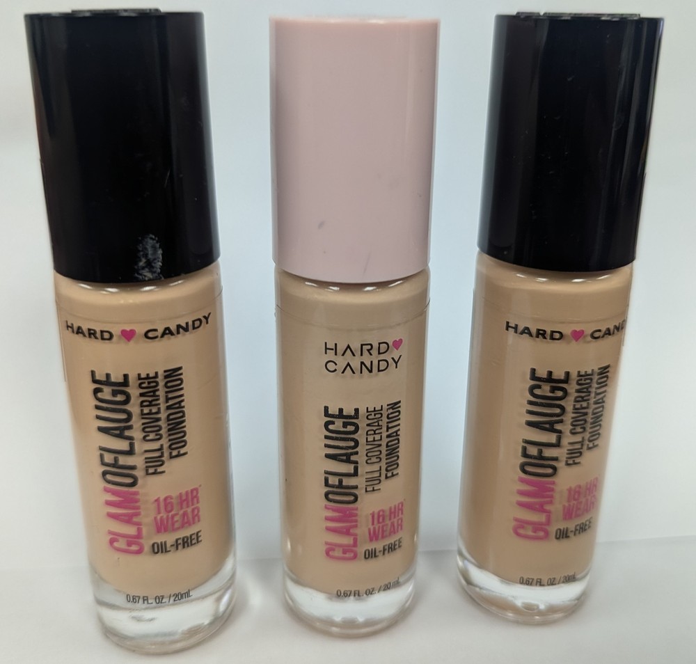 3 PACK HARD CANDY FULL COVERAGE FOUNDATION WARM BEIGE 1510 SEE DESCRIPTION