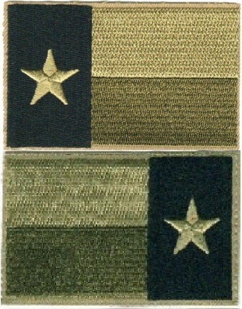 Motorcycle Biker Vest Jacket Patch - 2 Olive Texas Flag & Reverse- 2x3.25" Patch