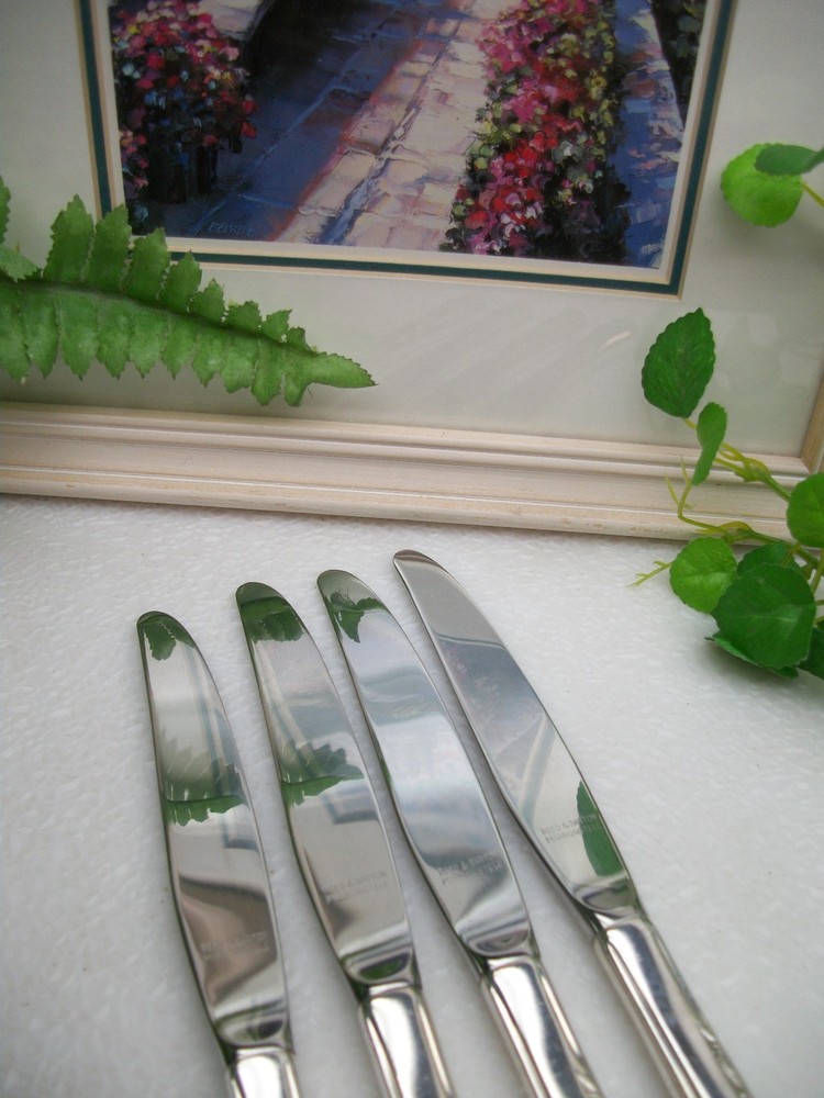 4 Reed & Barton SILVER BLOSSOM Silverplate Dinner Knives 1955