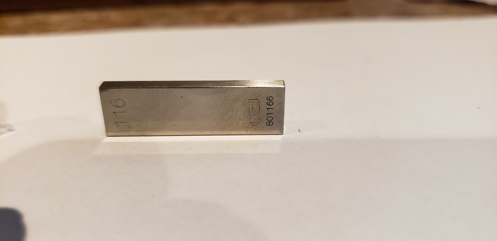 .116" CEJ Rectangular Steel Gage Gauge Block