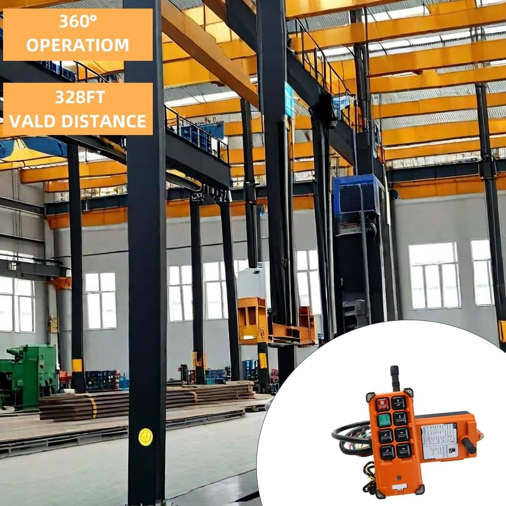 8 Button Crane Remote Control Transmitter, 360° Wireless Crane Control