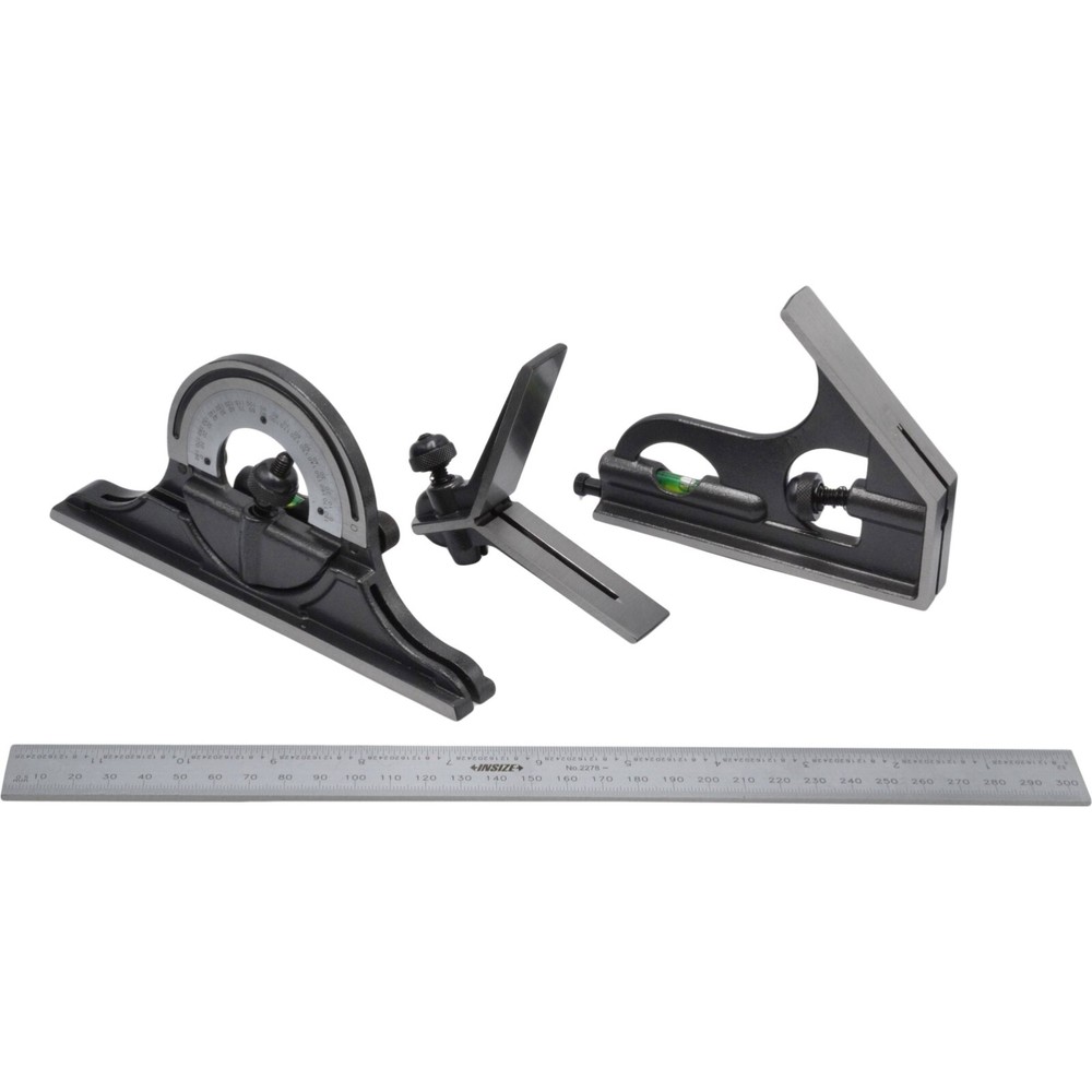 INSIZE 2278-180: Combination Square Set: Inch/Metric, Std, Center/Protract