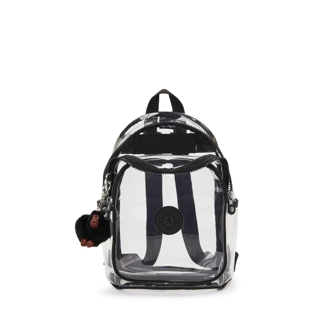 Kipling Jacinta Clear Backpack Jet Black Fun