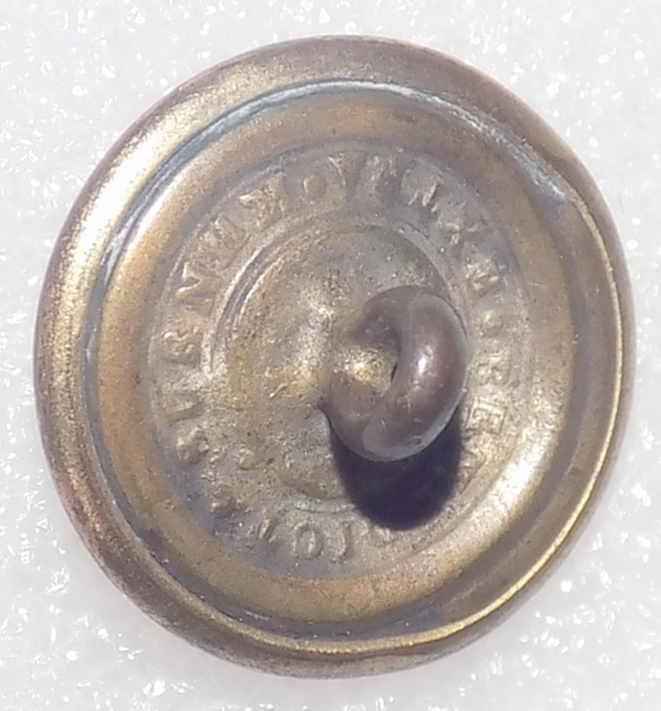 Golden Age Button Hand Engraved Brass Button Benedict & Burnham 1834