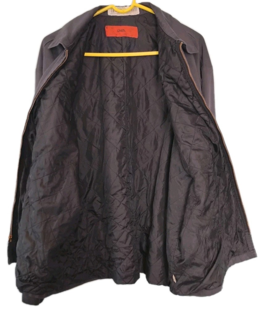 Tires Plus Work Uniform Quilted Jacket Coat Large Gray Full Zip