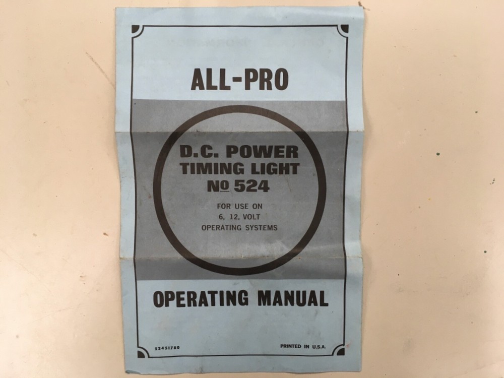 *All- Pro DC power timing light No. 524 - Used