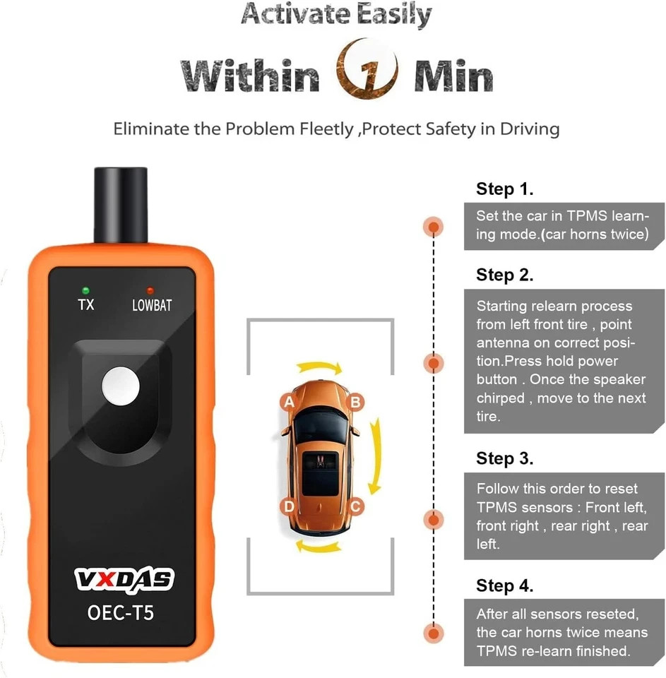 GM TPMS Relearn Tool Sensor Reset Activation Programming for Chevy Vehicles Up*