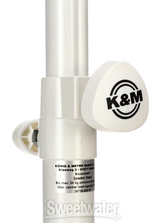 K&M 26735 Round Base Speaker Stand - White