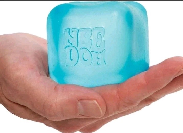 Nee Doh~Nice Cube Super Solid Squish Squeezable Stress Sensory Toy, Blue~SEALED