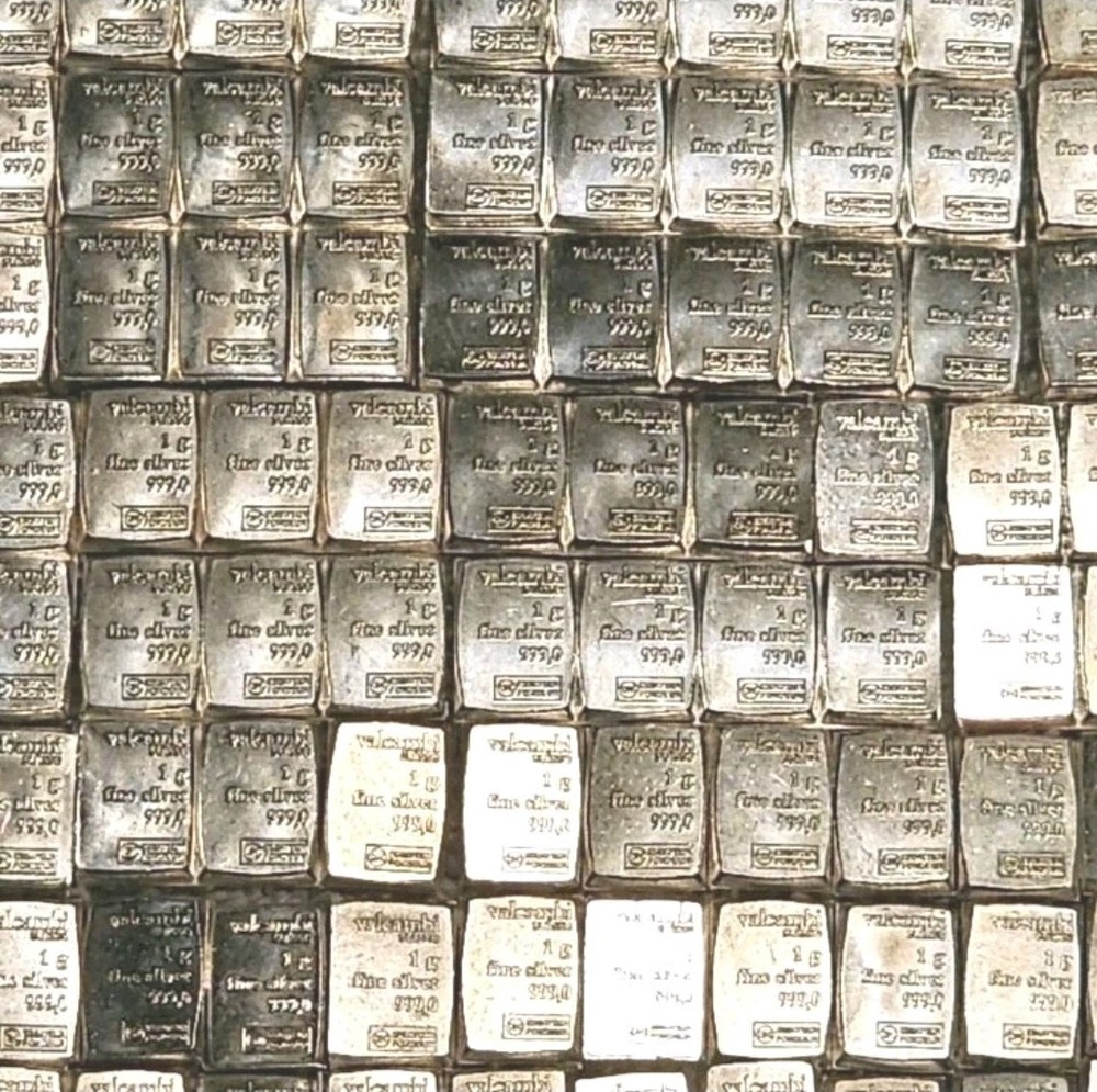 Valcambi 1 Gram 999 Pure Silver Bars