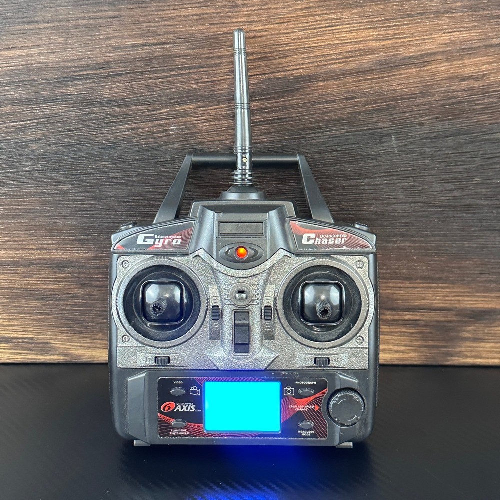Quadcopter Chaser RC Drone Transmitter 2.4GHz 6-Axis Gyro Remote Black Untested