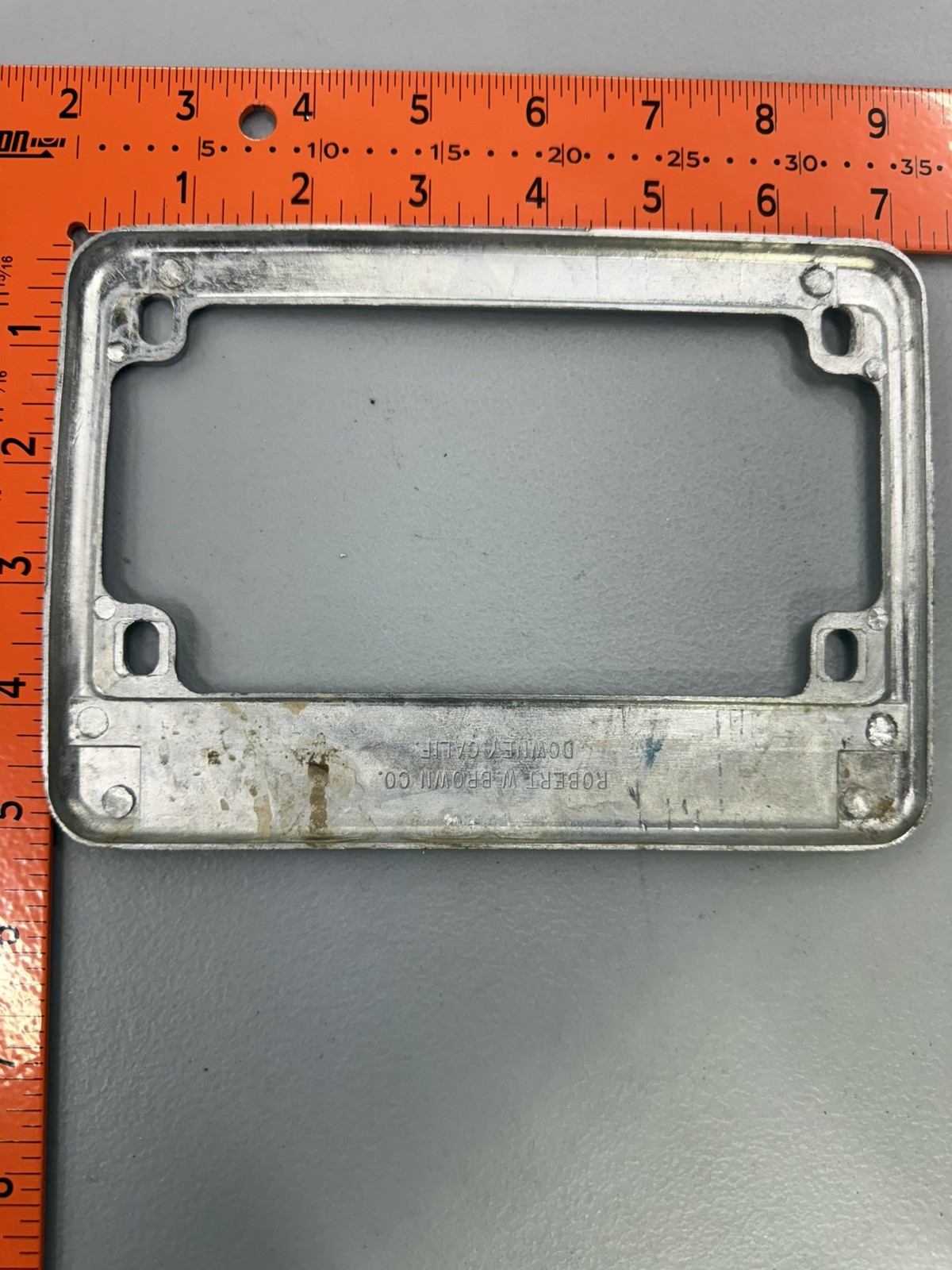 RARE Vintage Fremont Cycle Center California Metal Motorcycle License Frame