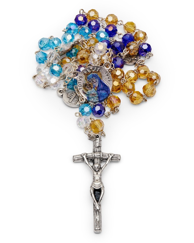 Mater Ecclesiae Virgin Rosary Crystal Beads Catholic Prayer Vatican from Italy