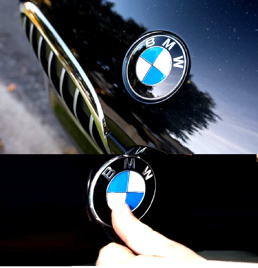 2 pieces SET BMW 82mm bonnet AND trunk emblems FOR E36 E32 E34 E60 E38