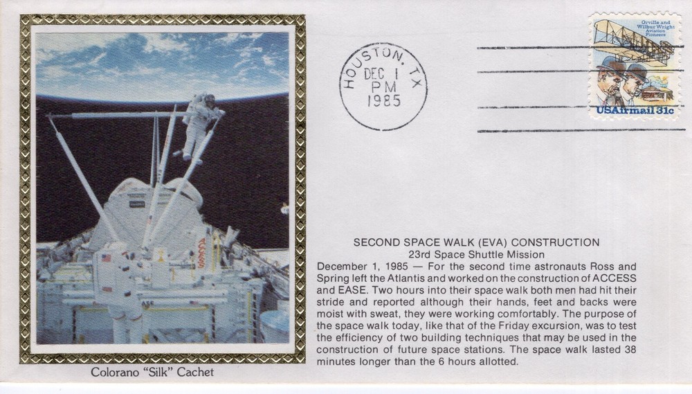 SECOND SPACE WALK (EVA) CONSTRUCTION  - HOUSTON, TX  1985  FDC17968