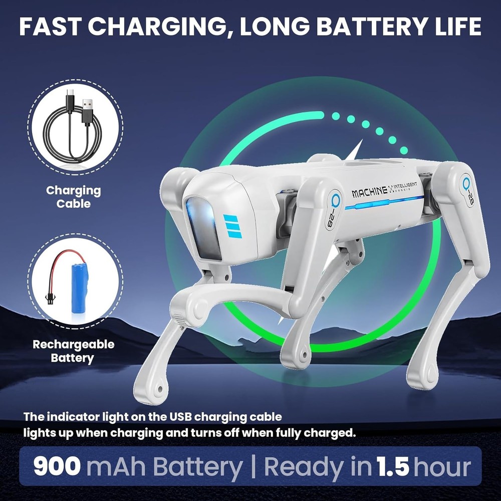 Smart Robot Dog Toy, Interactive STEM Robot Pet, Voice & Remote Control, App Pro
