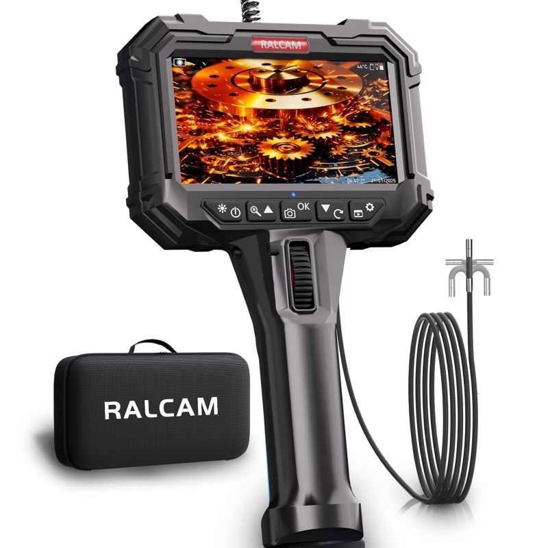 Ralcam Two-Way Borescope 5.5mm Industrial Endoscope Camera with Light 5ftFlexibl