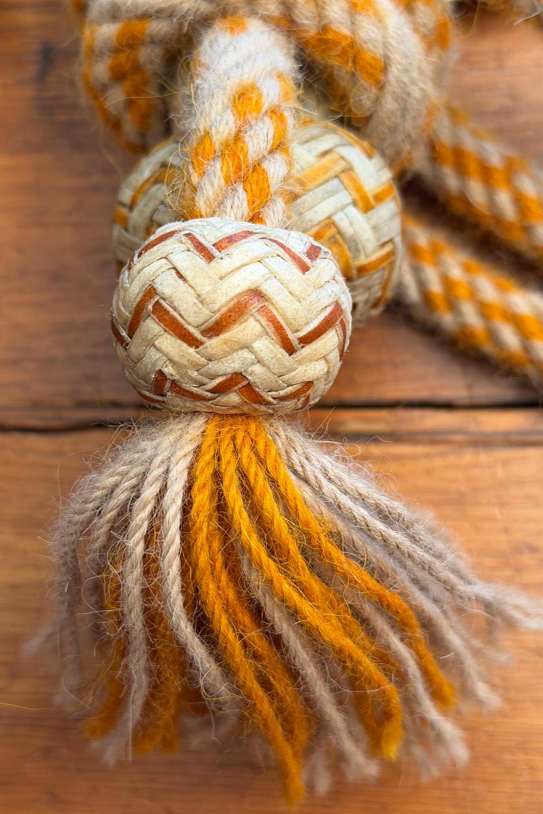 Cowboy Handmade 24 X 48 Plait 5/8" AMBER ALL- RAWHIDE HACKAMORE By Jimmy Flores