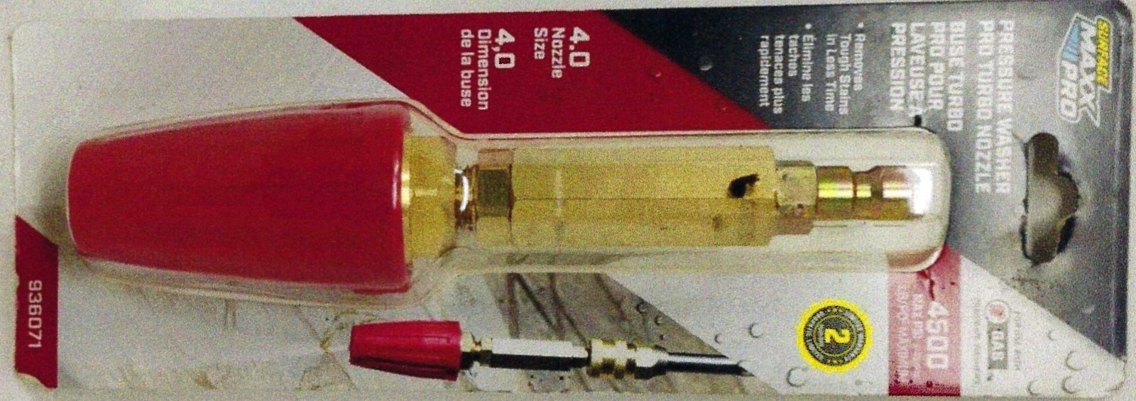 Surface Maxx Pro Pressure Washer Turbo Nozzle 4500-PSI Red (0936071) Sealed-New