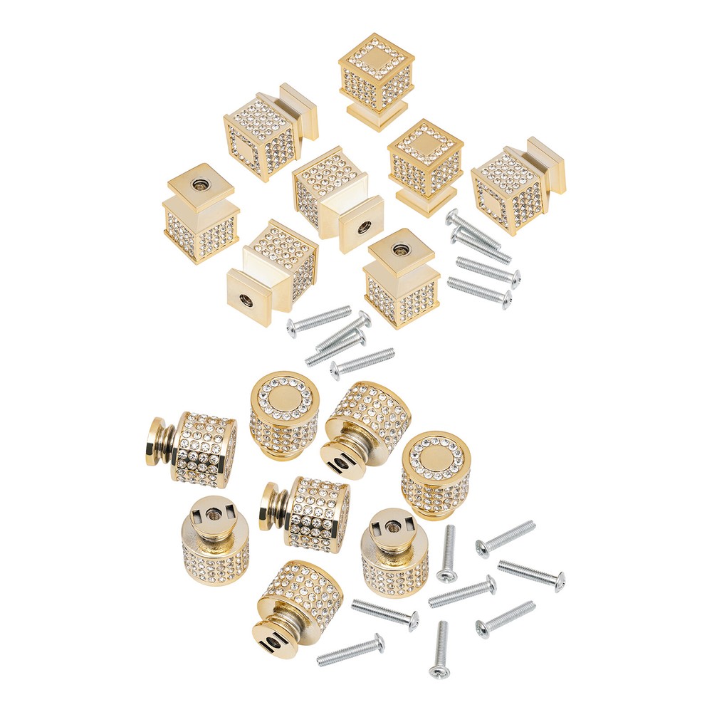 Brass Kithen Cabinet Knobs Dresser Drawer Round Pull Glass Door Switch Handles