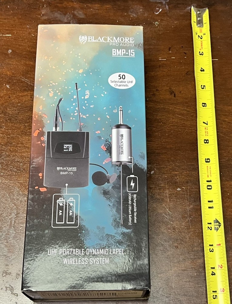 Blackmore Pro Audio BMP-15 Portable Dynamic Lapel Wireless UHF Microphone System